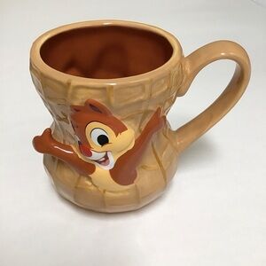 Disney Parks Chip and Dale Coffee Mug Peanut Ceramic 3D Nut Tea Cup Chipmunks